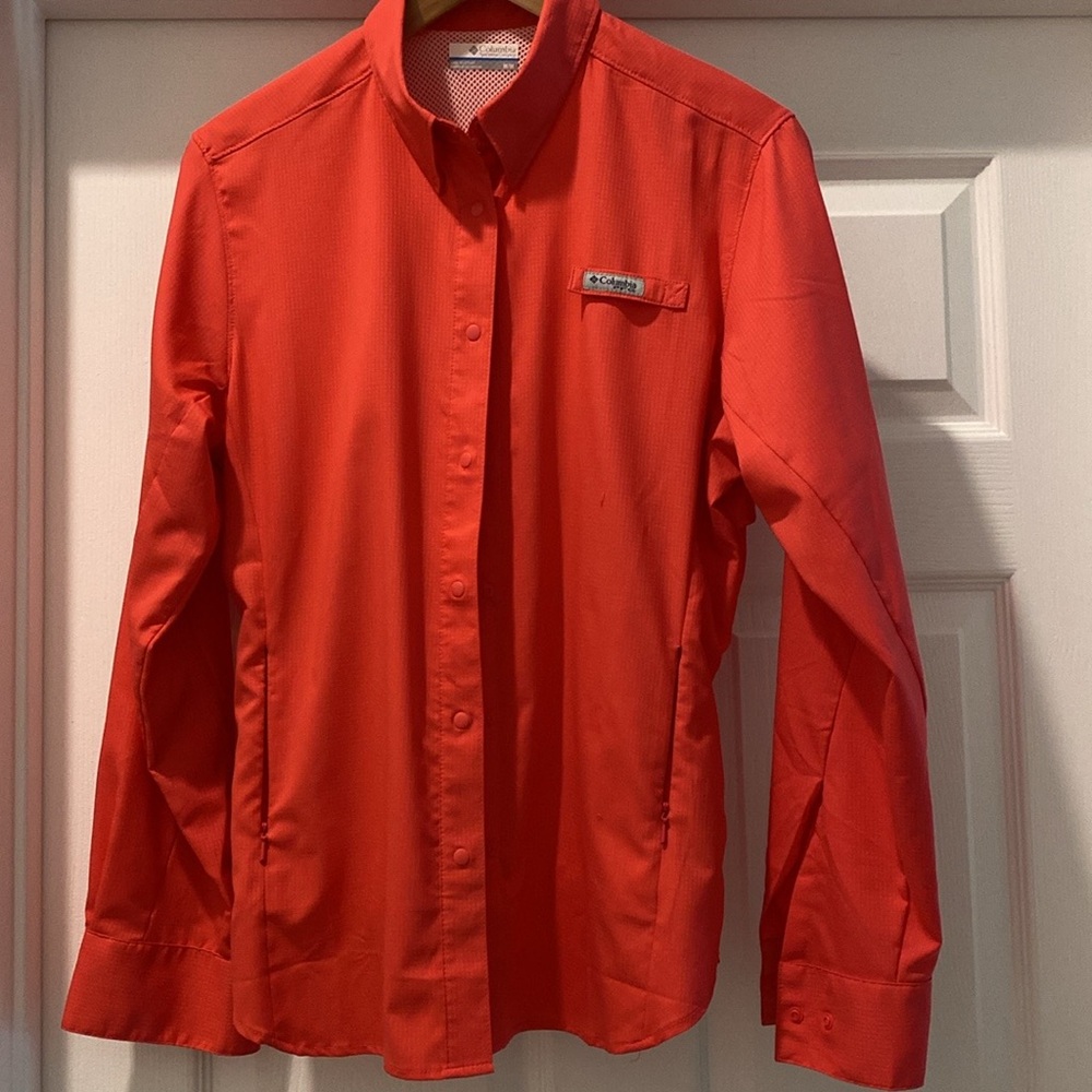 Columbia Vibrant Pink / Salmon Long Sleeve Shirt